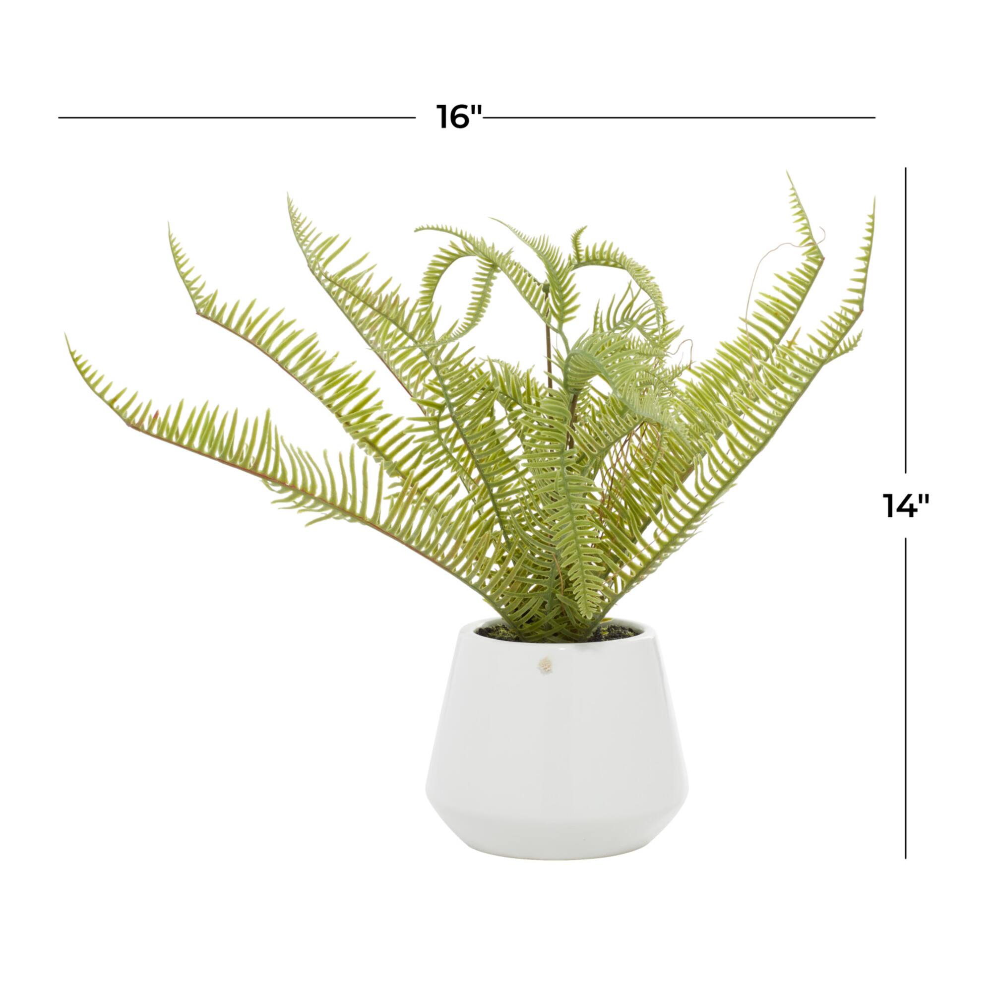 White Ceramic Contemporary Artificial Foliage, 18" x 16" x 14"
